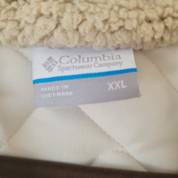 Columbia Women's Cream Tan Fleece Quilted Pullover Hoodie Sherpa Cozy Size XXL - Picture 2 of 11
